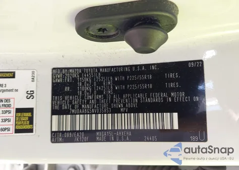 2022 Toyota Corolla Cross Xle from USA, damaged, VIN 7MUDAABG5NV035853